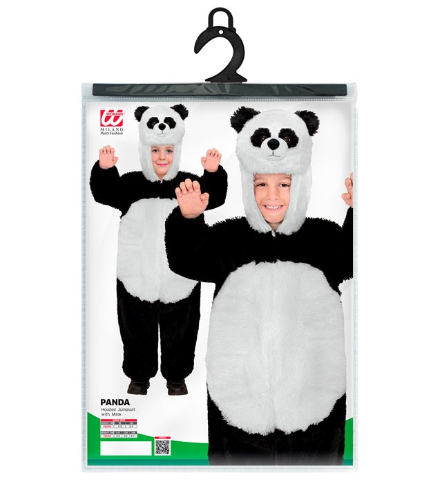 Panda Plüschkostüm Overall mit Kapuze für Fasnacht und Karneval