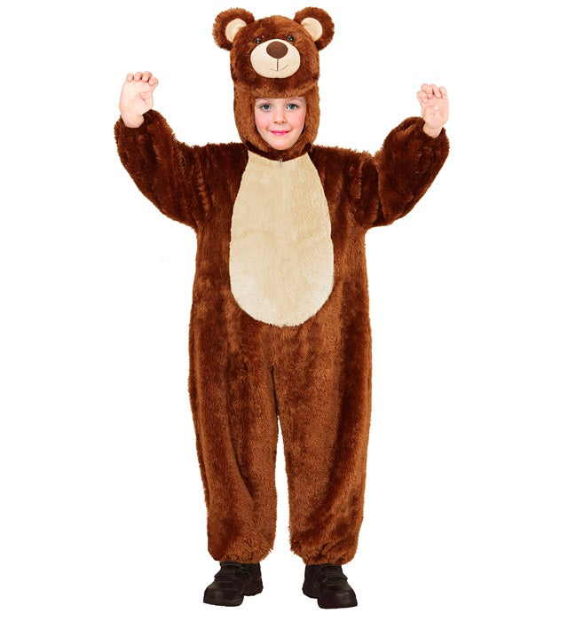 Bär Plüschkostüm mit Kapuze und Maske auf Fasnacht getragen
