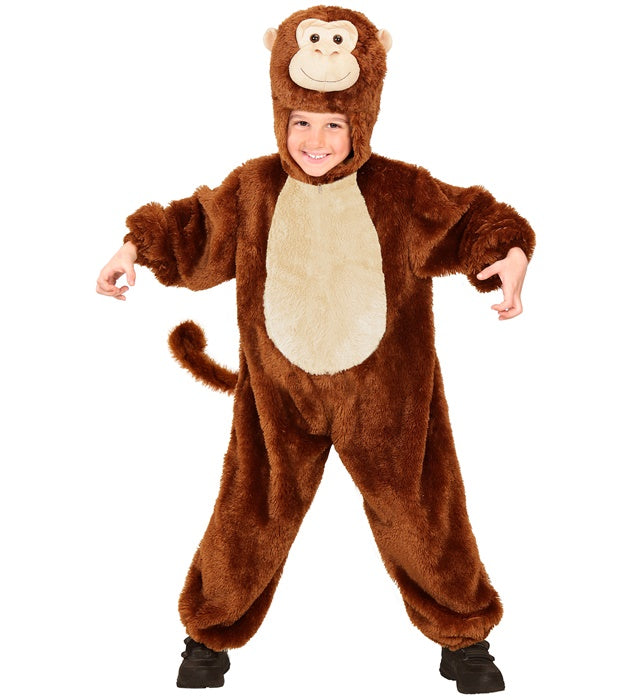 Affe Plüschkostüm Overall mit Kapuze für Fasnacht und Karneval