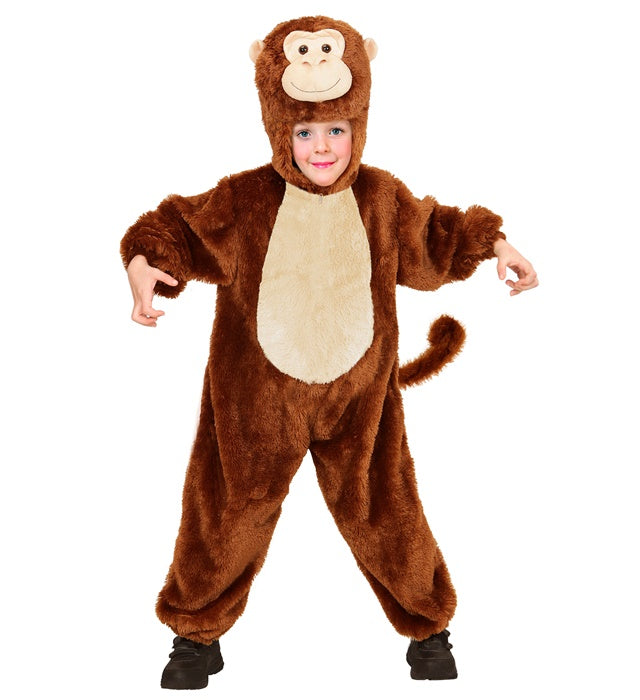 Affe Plüschkostüm Overall mit Kapuze für Fasnacht und Karneval