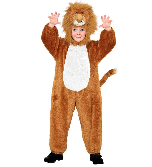 Weiches Löwen-Plüschkostüm mit Kapuze und Maske für Fasnacht und Karneval