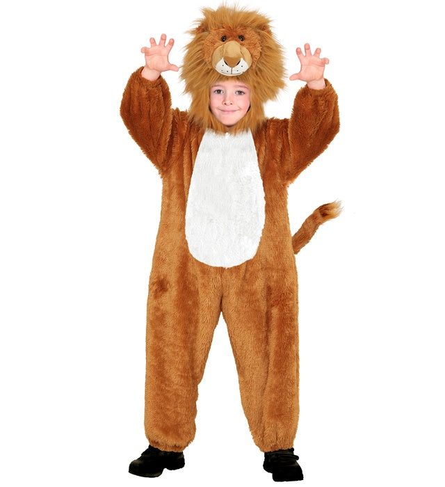 Weiches Löwen-Plüschkostüm mit Kapuze und Maske für Fasnacht und Karneval