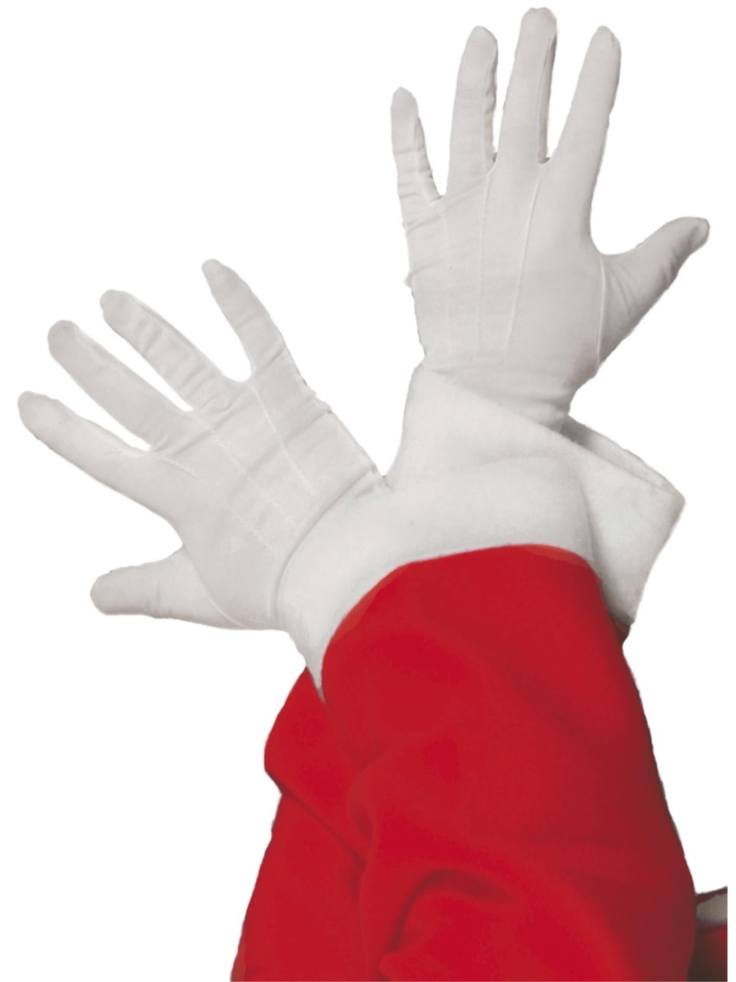 Smiffys Santa-Handschuhe weiss für Erwachsene