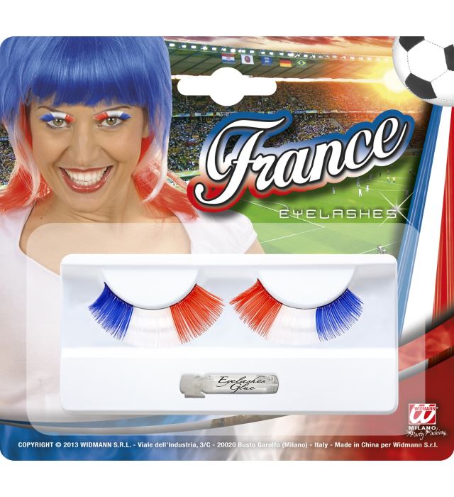 Natürliche Wimpern Frankreich mit Klebstoff in Glasflasche für Fasnacht und Karneval