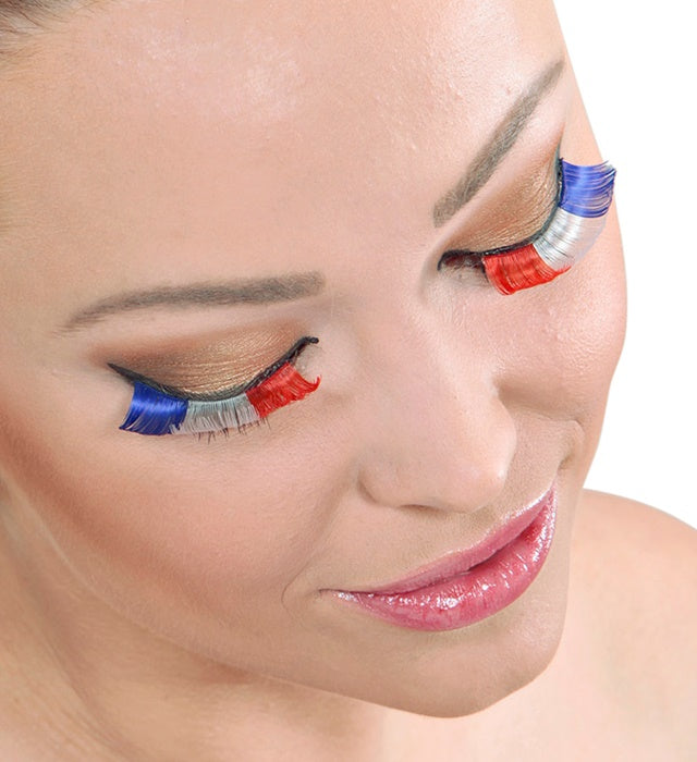 Natürliche Wimpern Frankreich mit Klebstoff in Glasflasche für Fasnacht und Karneval