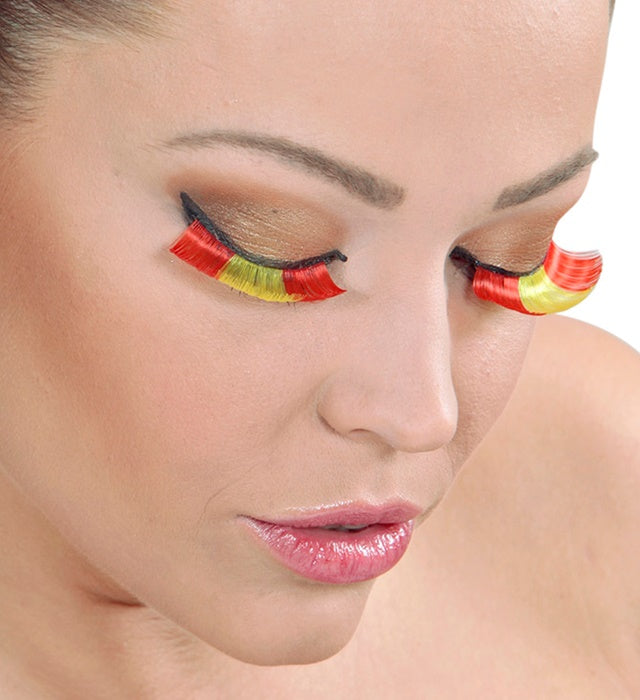 Spanische falsche Wimpern mit Kleber in Glasflasche für Fasnacht und Karneval