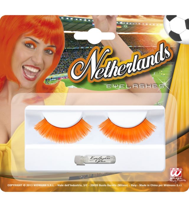 Natürliche Holland-Wimpern mit Klebstoff in Glasflasche für Fasnacht und Karneval