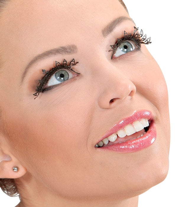 "FASHION TATTOO WIMPERN SCHWARZ" in Box mit Klebstoff in Glasflasche Schwarz