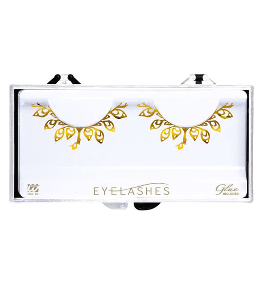 Fashion Tattoo Wimpern Gold mit Klebstoff in Glasflasche für Fasnacht und Mottoparty