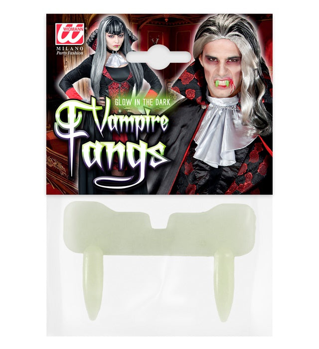 Leuchtende Vampirzähne im Dunkeln für Halloween und Fasnacht