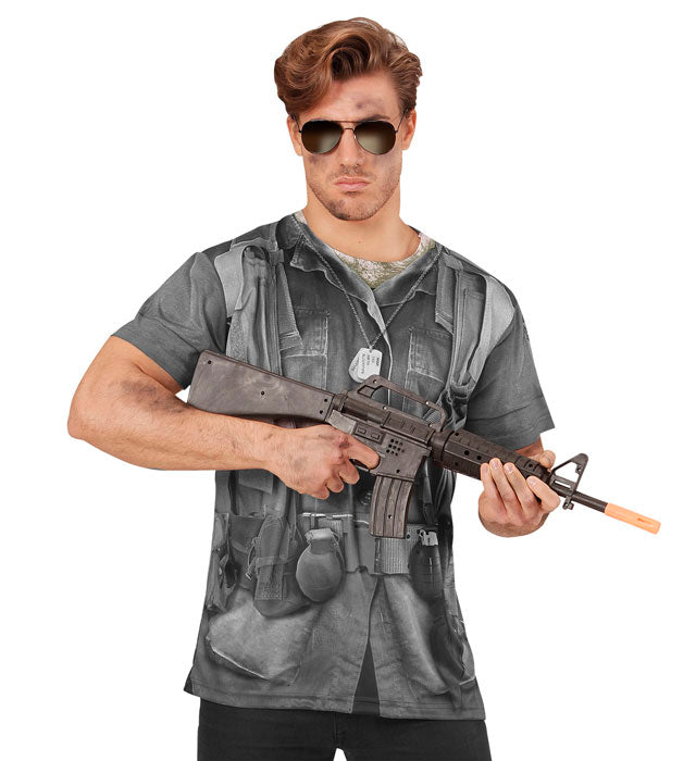 Fasnacht T-Shirt mit detailreichem Soldatenmotiv im Fotosublimationsdruck