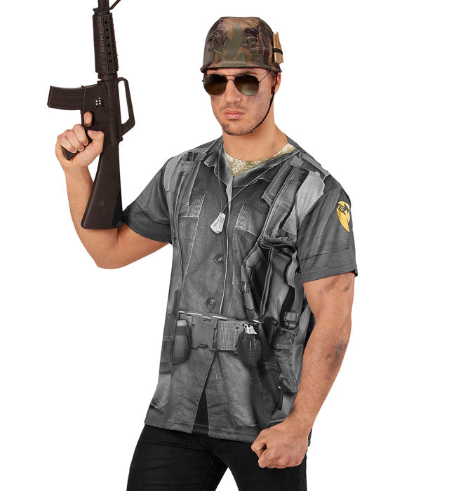 Fasnacht T-Shirt mit detailreichem Soldatenmotiv im Fotosublimationsdruck