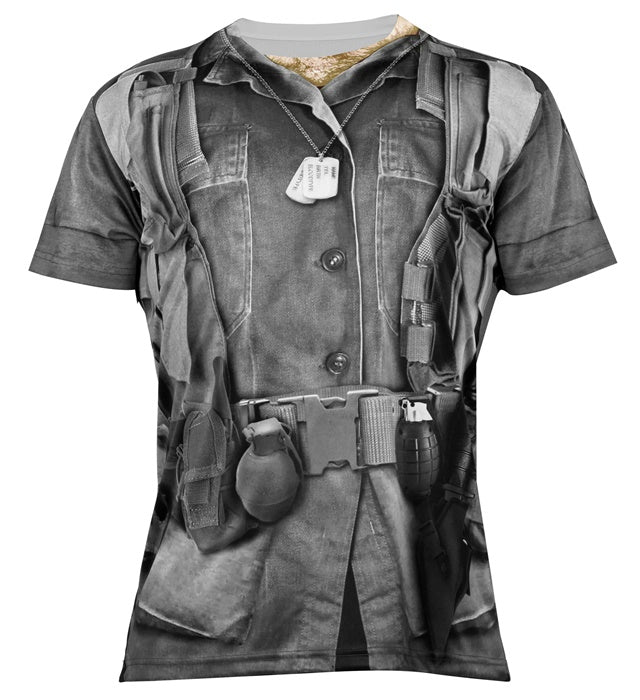 Fasnacht T-Shirt mit detailreichem Soldatenmotiv im Fotosublimationsdruck