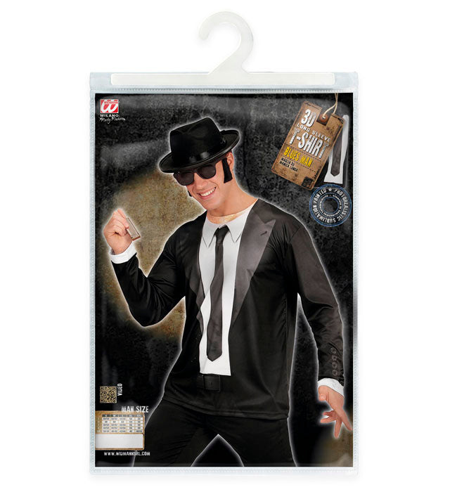 BLUES MAN Langarmshirt mit detailreichem Fotosublimationsdruck für Fasnacht