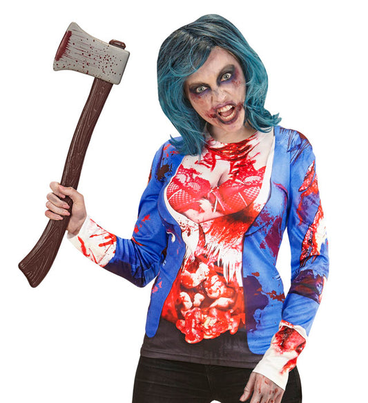 ZOMBIE Longsleeve mit gruseligem Zombie-Design für Halloween und Fasnacht