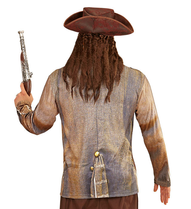 Piraten Longsleeve mit detailreichem Motiv für Fasnacht und Mottopartys