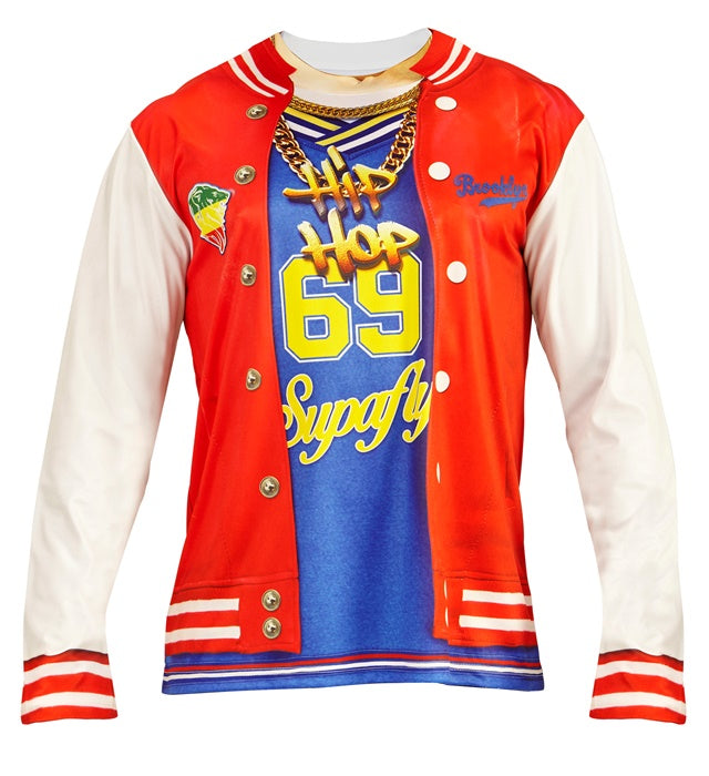 Hip Hopper Longsleeve mit buntem Fotosublimationsdruck für Fasnacht und Mottoparty