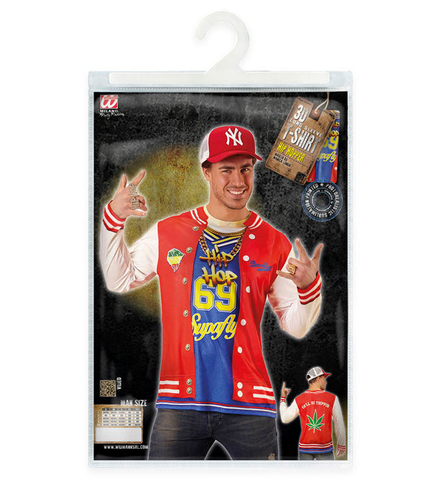 Hip Hopper Longsleeve mit buntem Fotosublimationsdruck für Fasnacht und Mottoparty