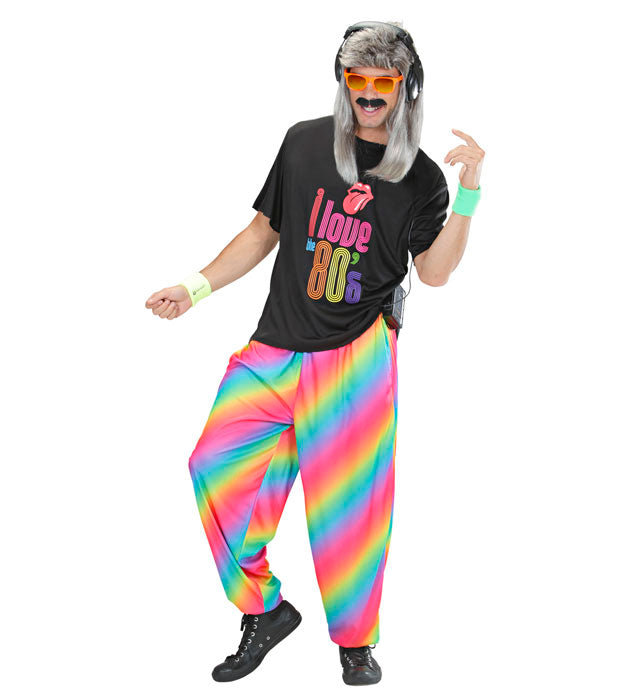 Bunte 80er Jahre Regenbogen-Hose für Fasnacht und Mottoparty