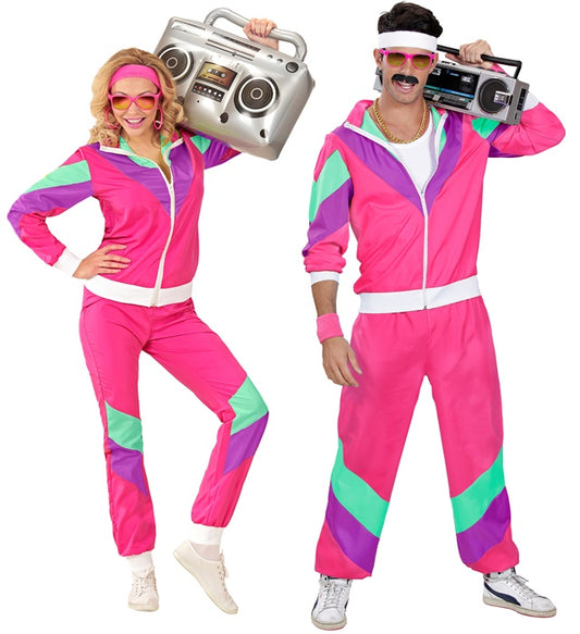 80er Jahre Trainingsanzug im Retro-Sportlook mit Hose und Oberteil