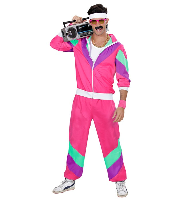 80er Jahre Trainingsanzug im Retro-Sportlook mit Hose und Oberteil
