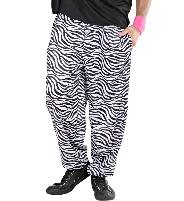 80er Jahre Hose mit Zebra-Muster für Fasnacht und Karneval