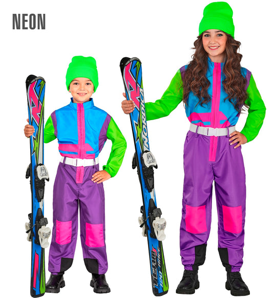 Neon Snowboarder Unisex Jumpsuit Skianzug für Kinder