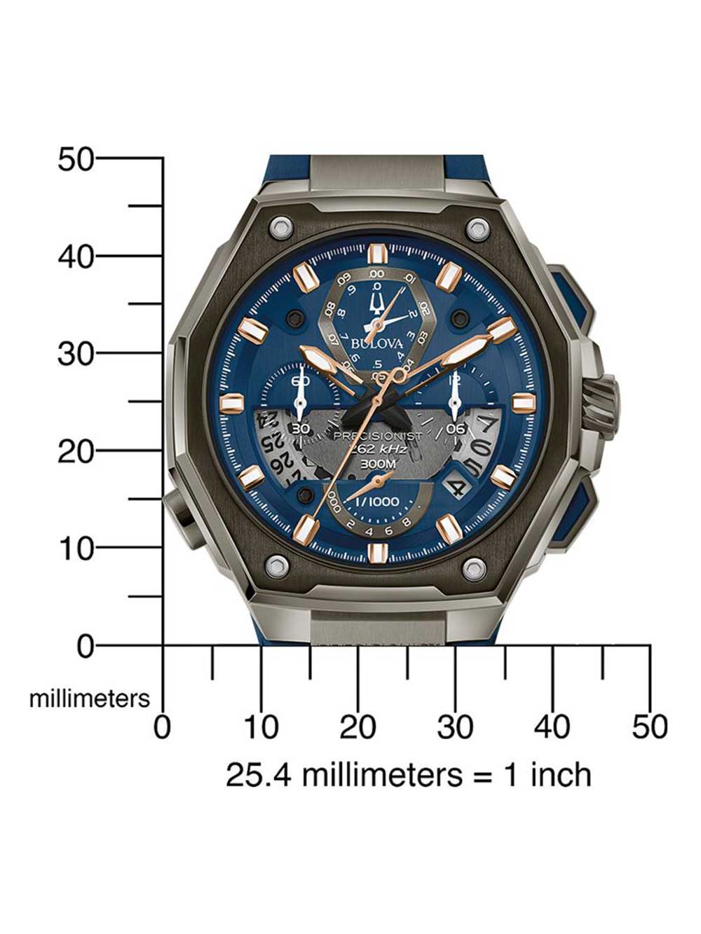 Bulova Uhr Modell 98B357 – Seitenansicht