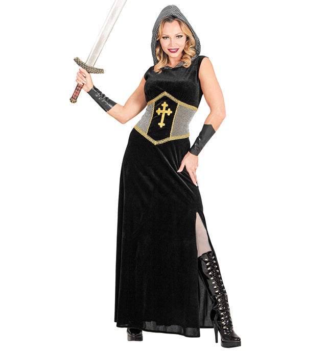 Ritterkostüm Kleid mit Kapuze und Armstulpen für Fasnacht und Mottoparty