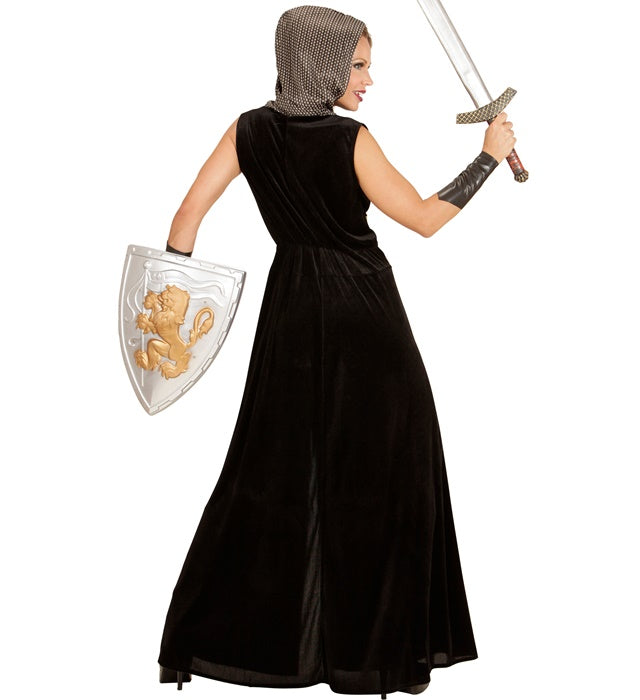 Ritterkostüm Kleid mit Kapuze und Armstulpen für Fasnacht und Mottoparty