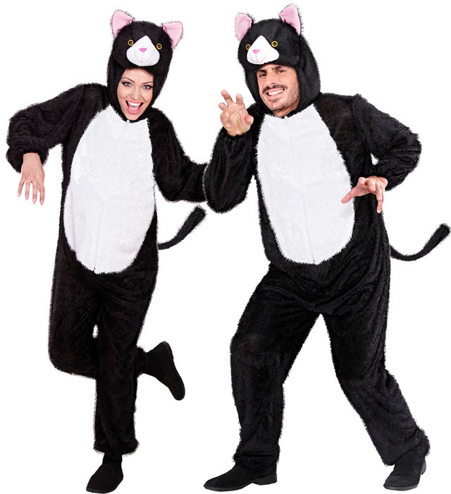 Katzen-Overall mit Kapuze in braunem Design für Fasnacht und Karneval