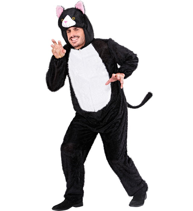 Katzen-Overall mit Kapuze in braunem Design für Fasnacht und Karneval