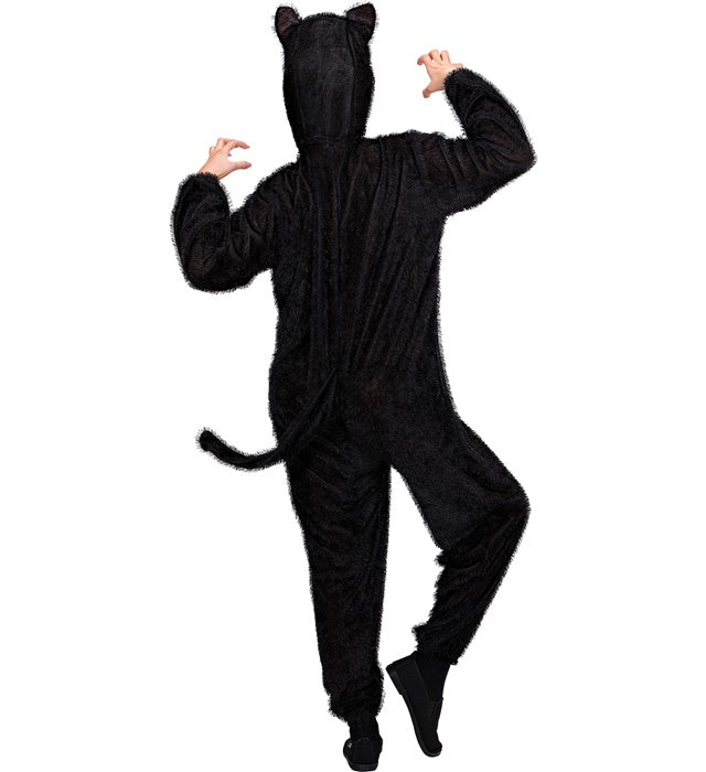Katzen-Overall mit Kapuze in braunem Design für Fasnacht und Karneval