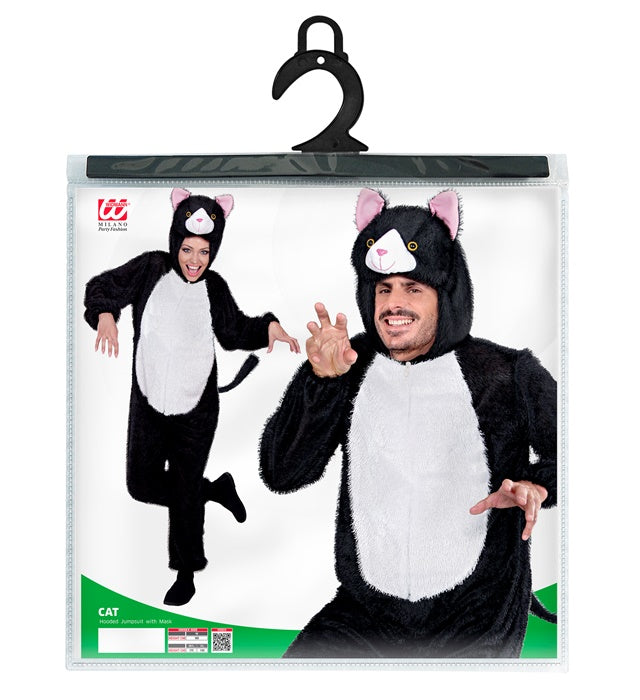 Katzen-Overall mit Kapuze in braunem Design für Fasnacht und Karneval