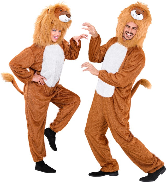 Löwen-Kostüm mit Kapuze – lustiger Overall für Fasnacht und Karneval