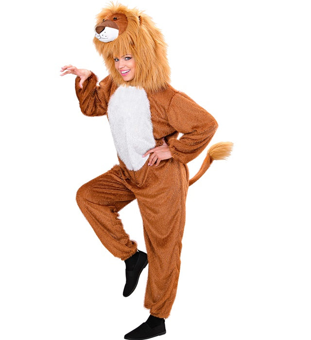Löwen-Kostüm mit Kapuze – lustiger Overall für Fasnacht und Karneval