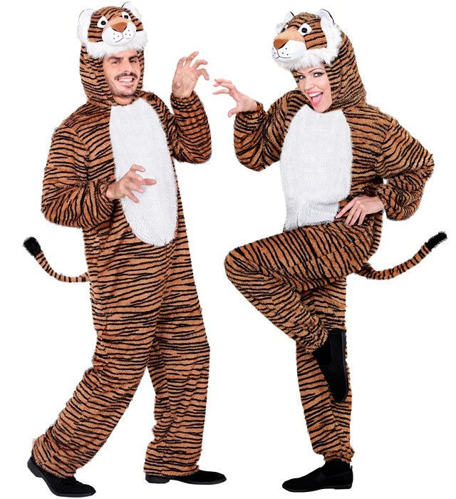 Tiger Funny Overall mit Kapuze – lustiges Tiger-Kostüm für Fasnacht und Karneval