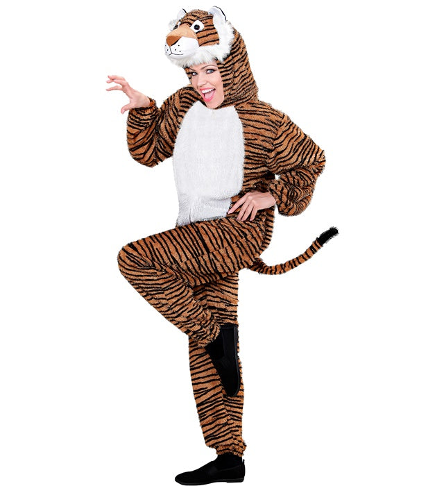 Tiger Funny Overall mit Kapuze – lustiges Tiger-Kostüm für Fasnacht und Karneval