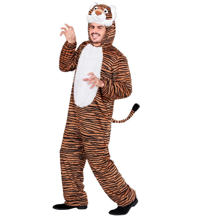 Tiger Funny Overall mit Kapuze – lustiges Tiger-Kostüm für Fasnacht und Karneval