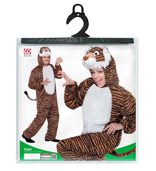 Tiger Funny Overall mit Kapuze – lustiges Tiger-Kostüm für Fasnacht und Karneval