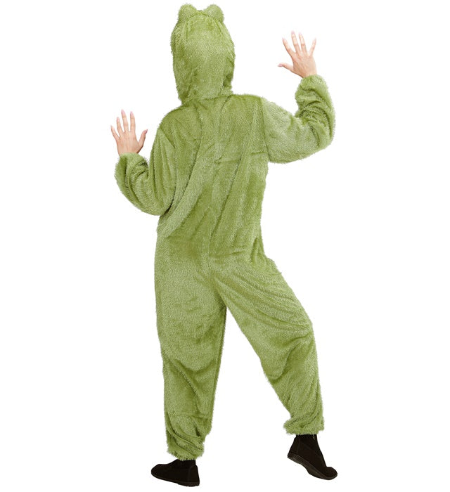Frosch Funny Overall mit Kapuze – grünes Kostüm für Fasnacht und Karneval