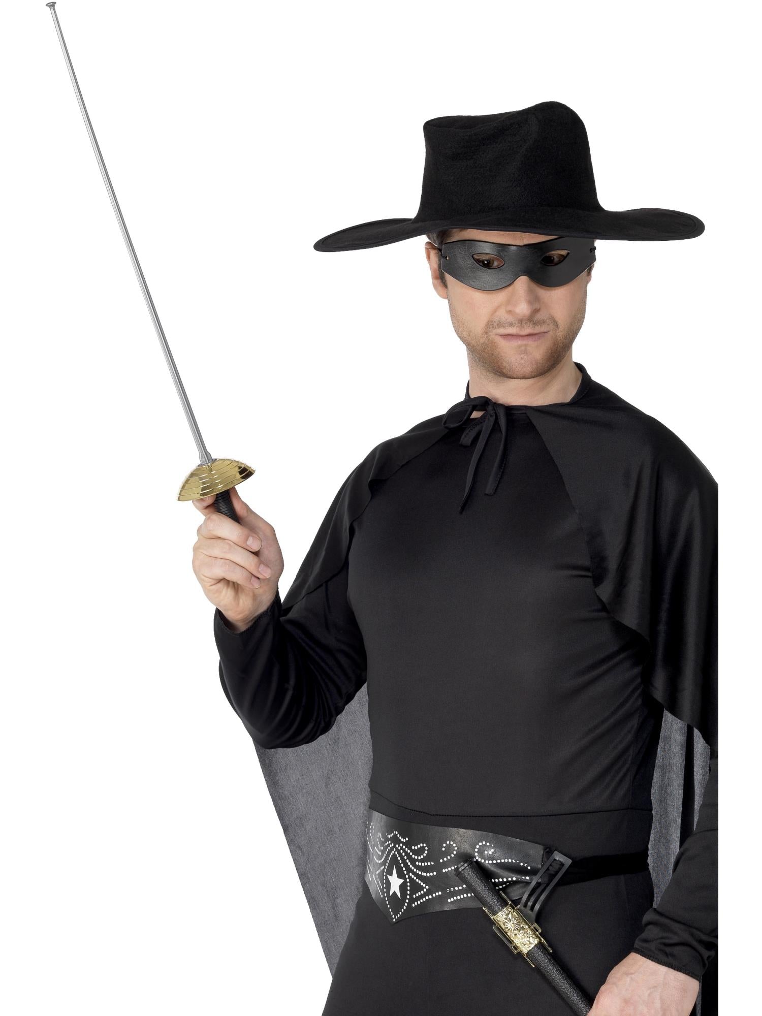 Smiffys Rapier-Schwert mit Augenmaske in Grün und Schwarz, 68 cm