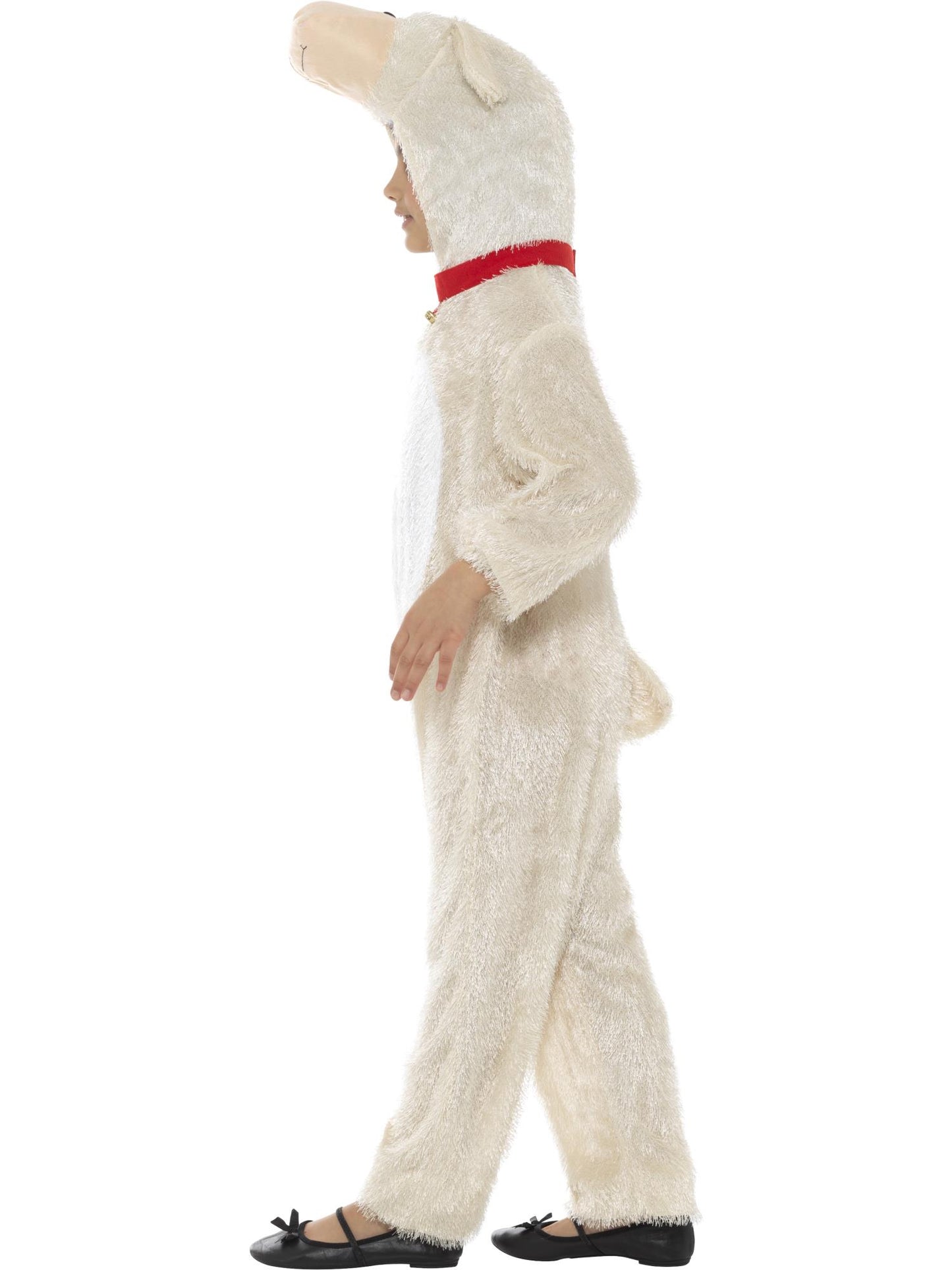 Smiffys Animal-Lammkostüm für Kinder in Creme mit Overall und Kapuze – Seitenansicht