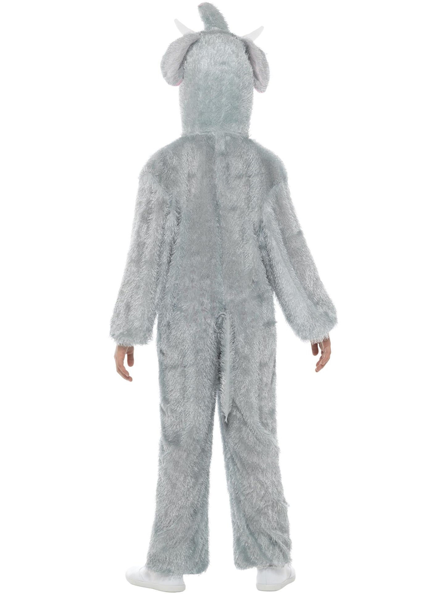 Smiffys Elephant Kostüm für Kinder in Grau mit Overall und Kapuze – Detailansicht