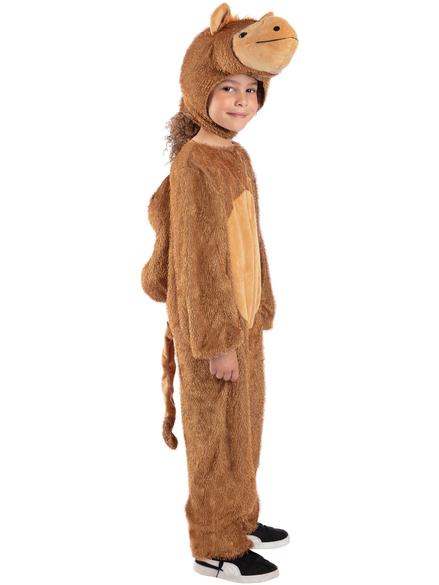Smiffys Camel-Kostüm für Kinder in Braun mit Overall und Kapuze – Seitenansicht