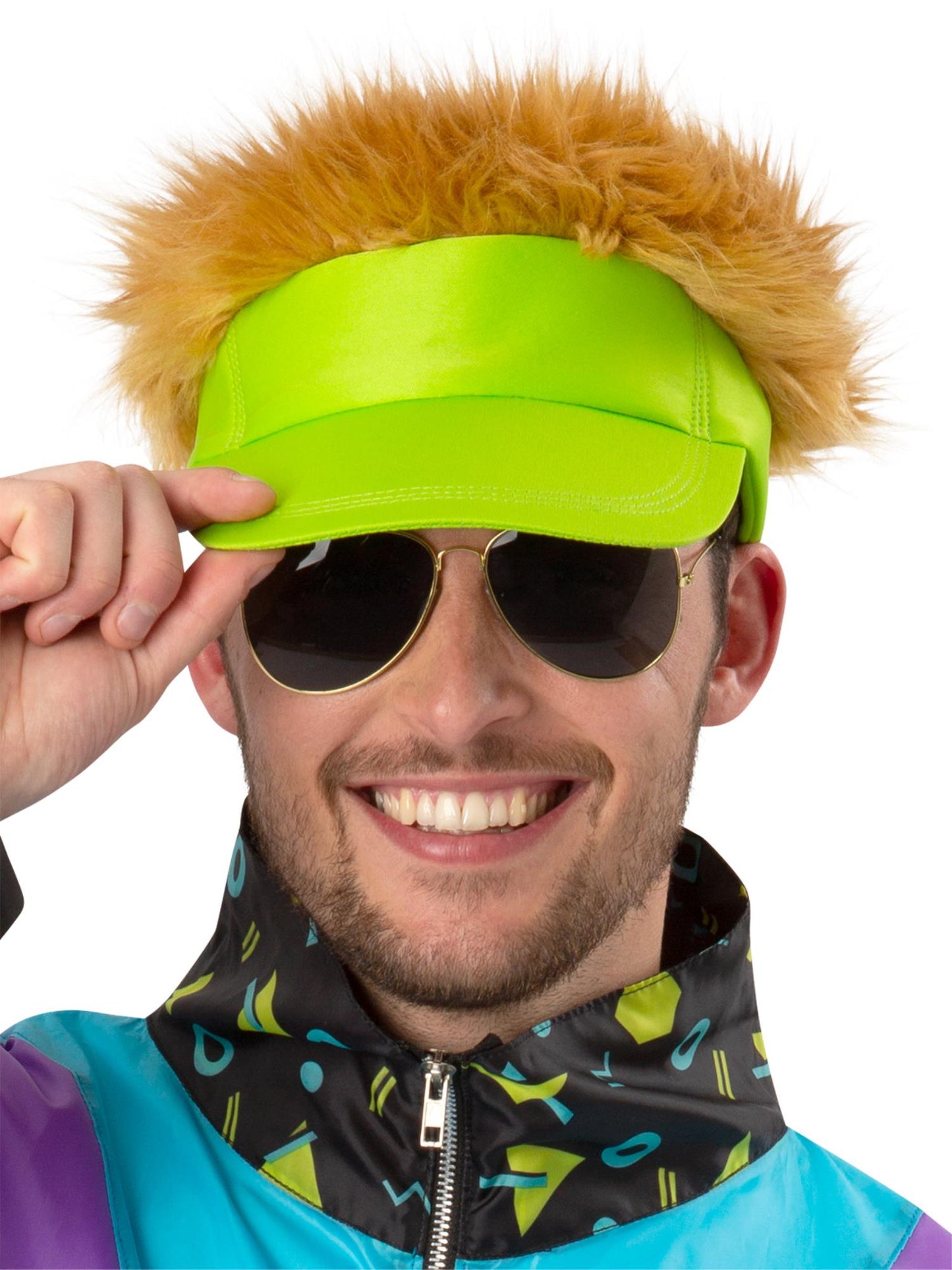 Smiffys 1980S 80s Neon Green Visor Hat für Unisex