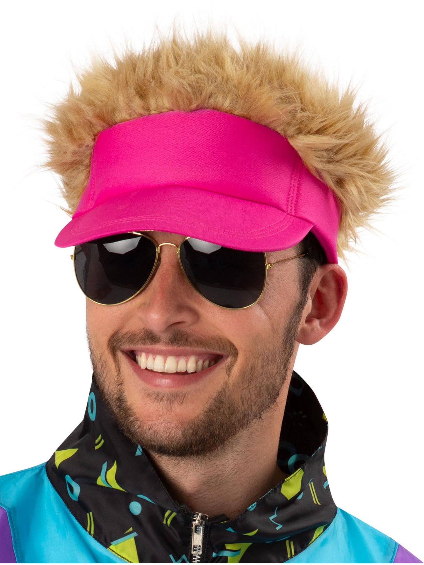 Smiffys 1980S 80s Neon Pink Visor Hat für Unisex