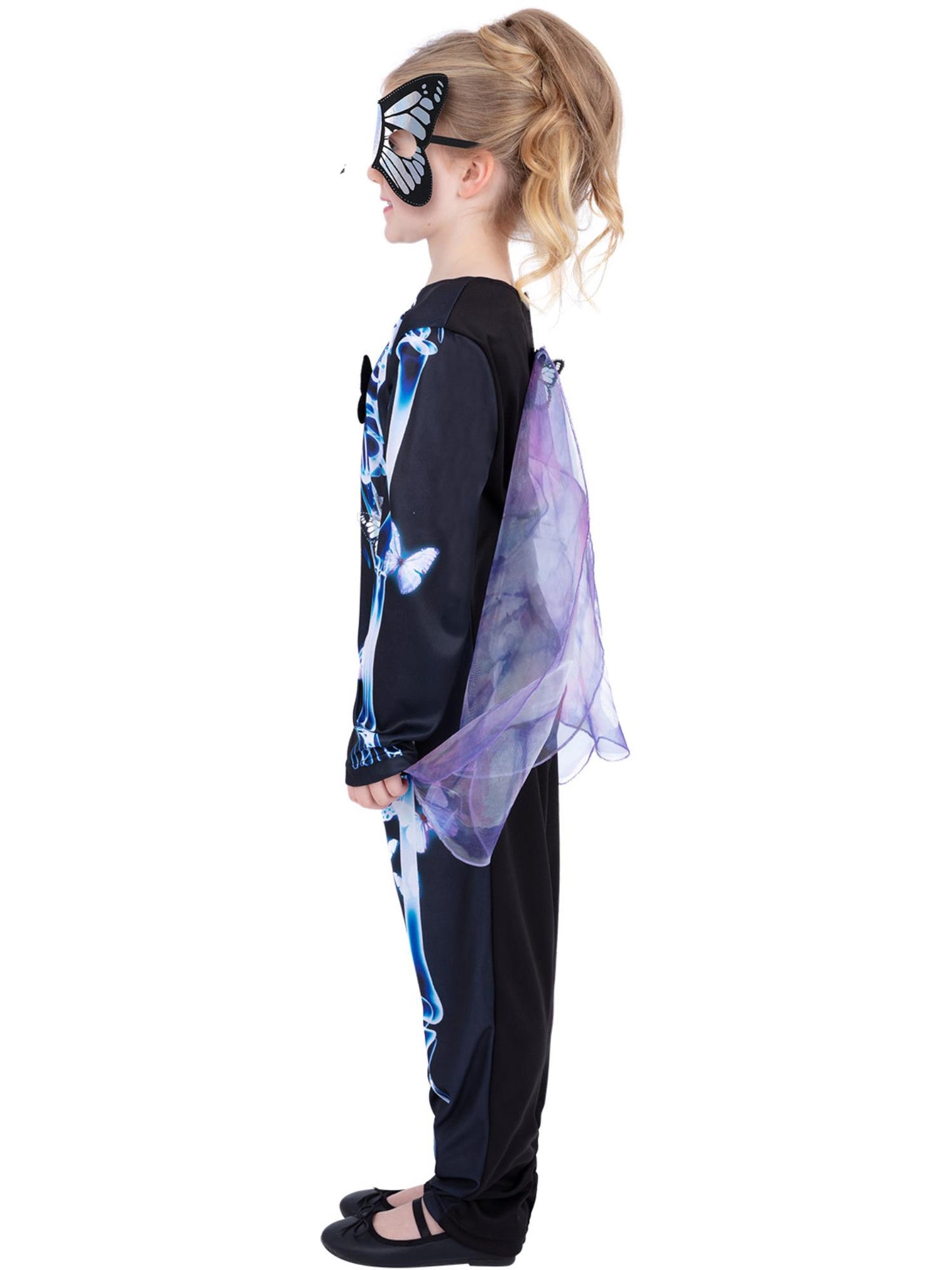 Smiffys Butterfly Skeleton Costume CS für Mädchen