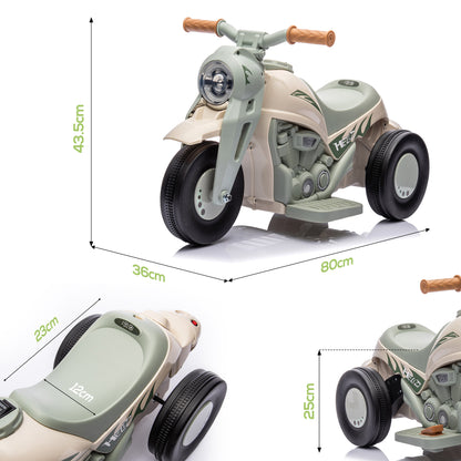 AIYAPLAY Kinder Elektro-Motorrad 6V Cremeweiss – Musik & Blasen - Fasnacht24.ch – Ansicht 8