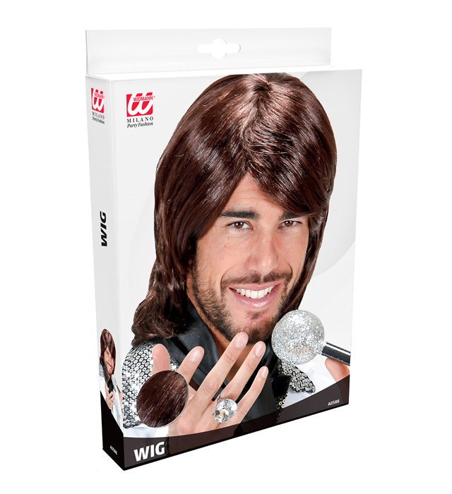 70s Pop Star Benny Perücke im Retro-Stil für Fasnacht und Karneval